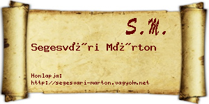 Segesvári Márton névjegykártya